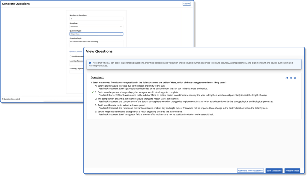 A picture of the first developed prototype of iClicker AI Question Creator.